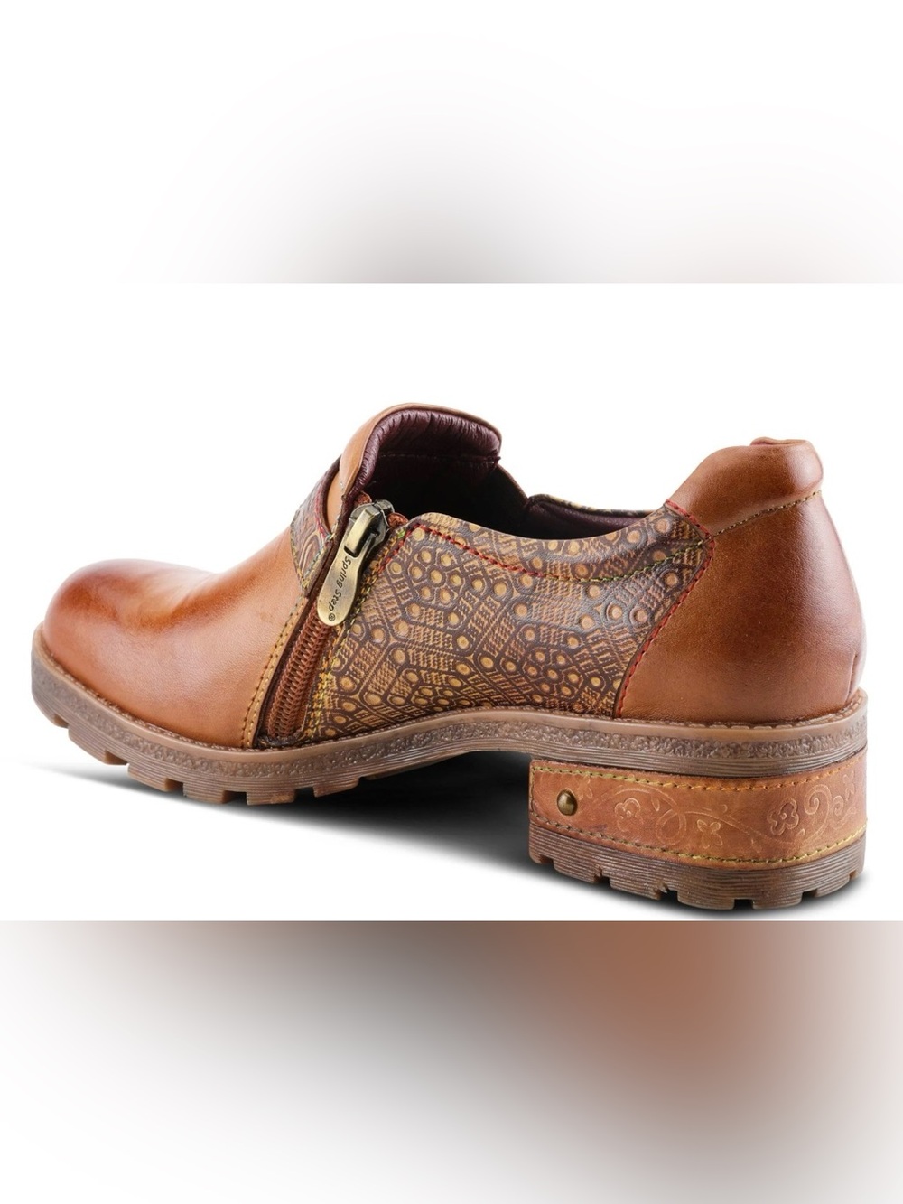 Women’s L’Artiste Spring Step Brown Magda Leather Zip Casual Shoe